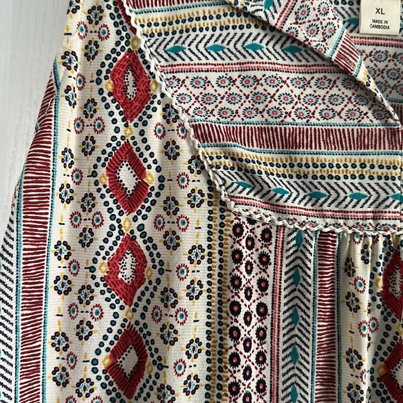 Style & Co Boho V-neck Sleeveless Dress, Size XL, lined with ruffles - Picture 7 of 9